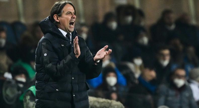 Simone Inzaghi lost his voice shouting instructions to his team during an exciting match Creator: MIGUEL MEDINA