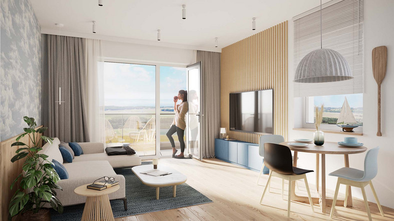 Komfortowe mieszkanie o podwyższonym standardzie na osiedlu Konstelacja w Pogórzu k. Gdyni. (wizualizacja)