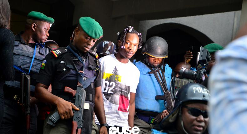 Naira Marley steps out of court after his hearing in 2019 [Pulse]