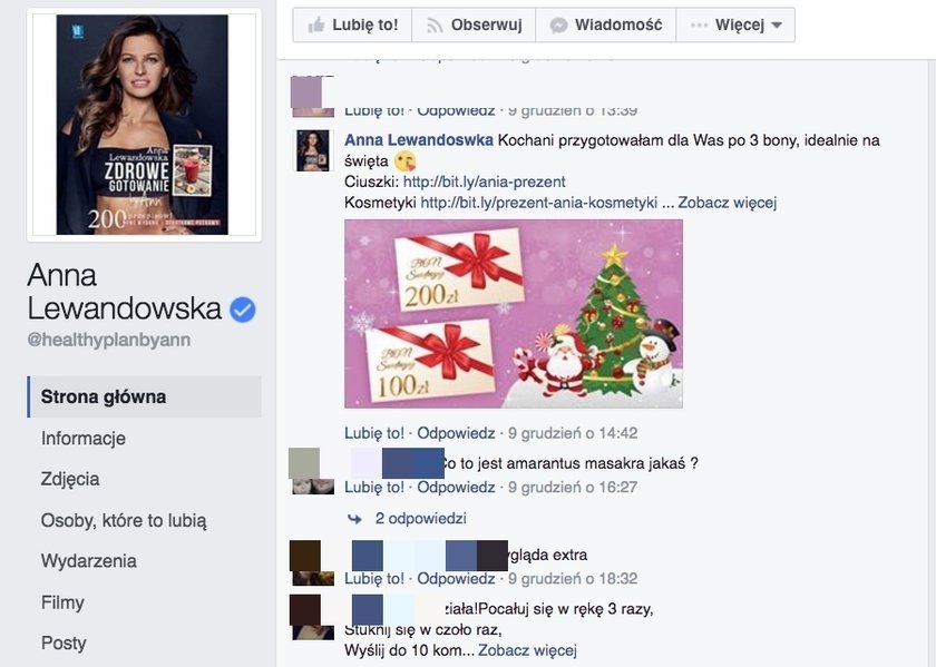 Fałszywe konta Anny Lewandowskiej na Facebooku