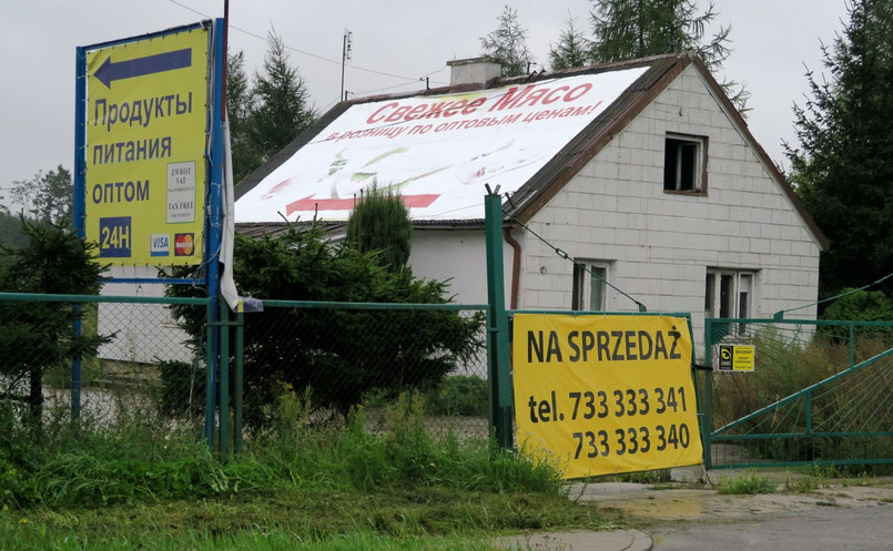 Wystawione na sprzedaż nieczynne sklepy i hurtownie w Braniewie, nastawione na klientów z Rosji