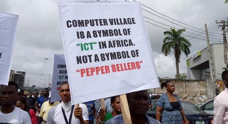 Protests in Computer Village