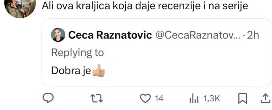 Cecin komentar na mrežama