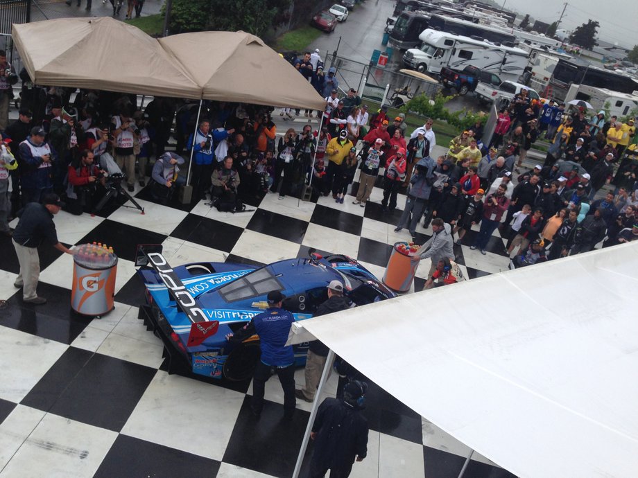 After a restart, the race continued until a crash forced a completion under the yellow caution flag. That's a Corvette, which won the race in the top prototype class. Ferrari just missed out on a trip to the podium, for one of its teams.