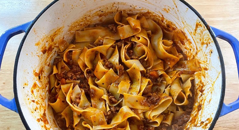 I made chef Mario Carbone's Bolognese pasta and it's perfect for winter.Anneta Konstantinides/Business Insider