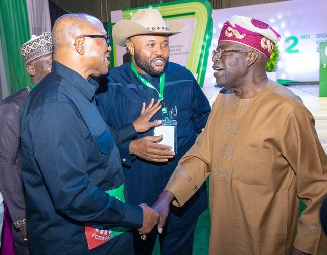 L-R: Presidential candidates of Labour Party,  ZLP, and APC, Peter Obi, Dan Nwanyanwu, and Bola Tinubu respectively. [Twitter:@MrJAGs]