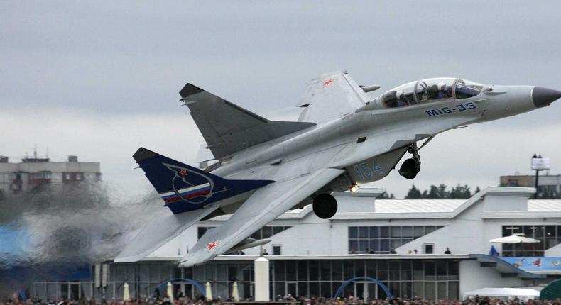 An SU-35 military jet at the MAKS-2009 international air show in Zhukovsky, outside Moscow, August 21, 2009.