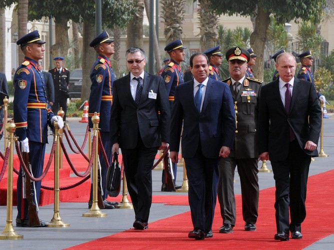 Prezydent Rosji Władimir Putin i prezydent Egiptu Abdel Fattah al-Sisi