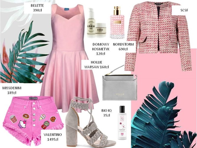 STYLIZACJE na letnie wieczory: Żakiet  SCSF/ www.scsf.pl , sukienka  Belette 390zł/ www.belette.pl , etui na karty Hollie Warsaw 160zł/ www.hollie.pl, zestaw Eco kosmetyków Domowy Kosmetyk 120zł/ www.domowykosmetyk.pl, Eco żel pod prysznic 35zł BIO IQ/ www.bioiq.eu, buty Valentino 1495zł/ www.valentino.com,  szorty Missdenim 189zł/ www.shopmissdenim.pl, perfumy 690zł/www.nordstorm.com