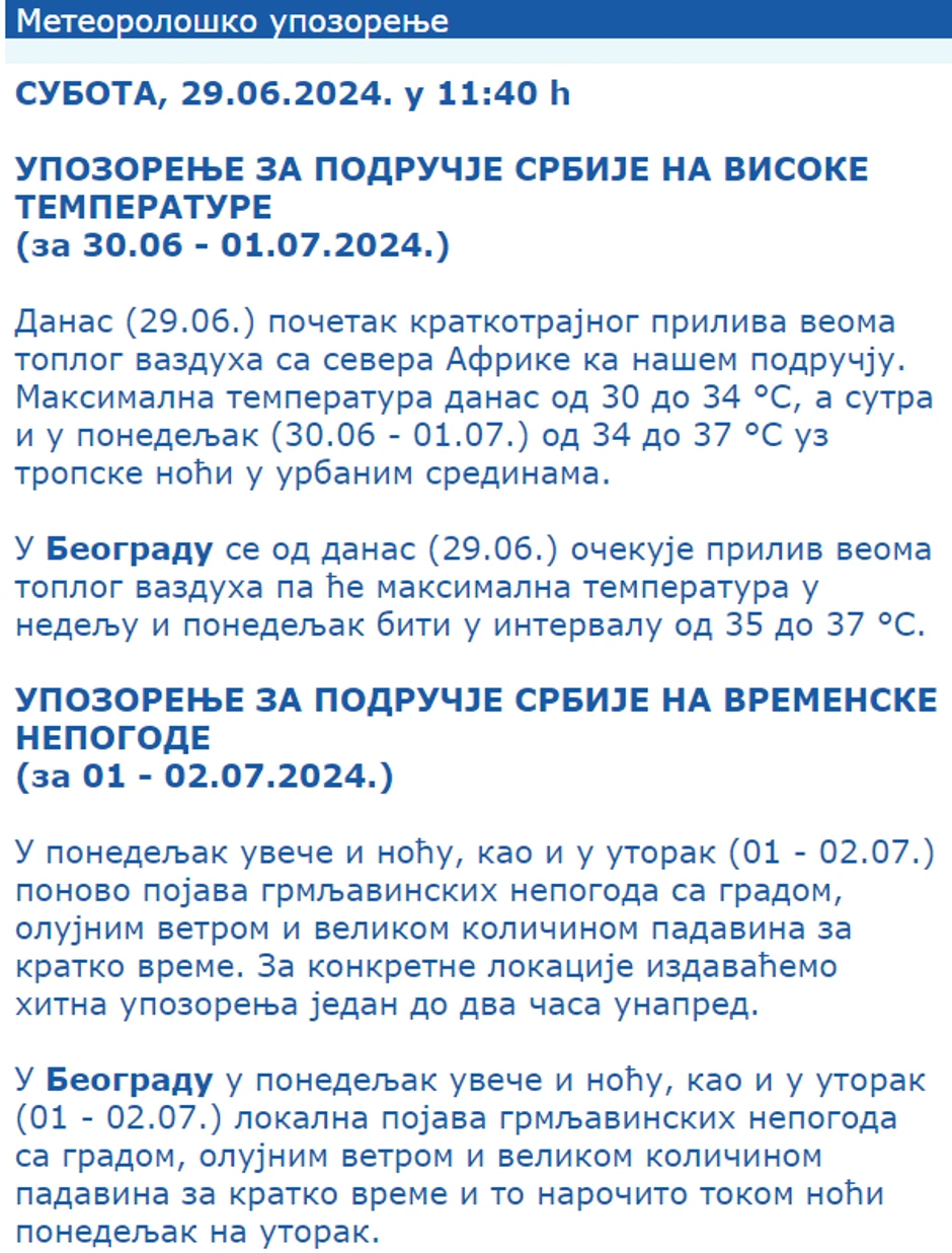 Meteorološko upozorenje