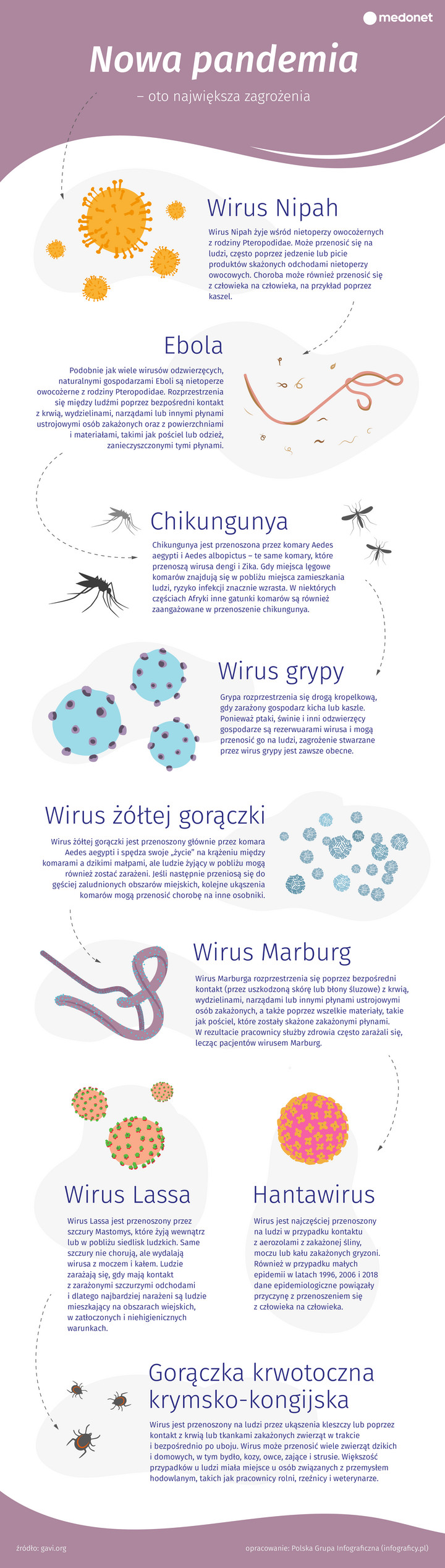 Nowa pandemia? Najgroźniejsze wirusy wg WHO [INFOGRAFIKA]