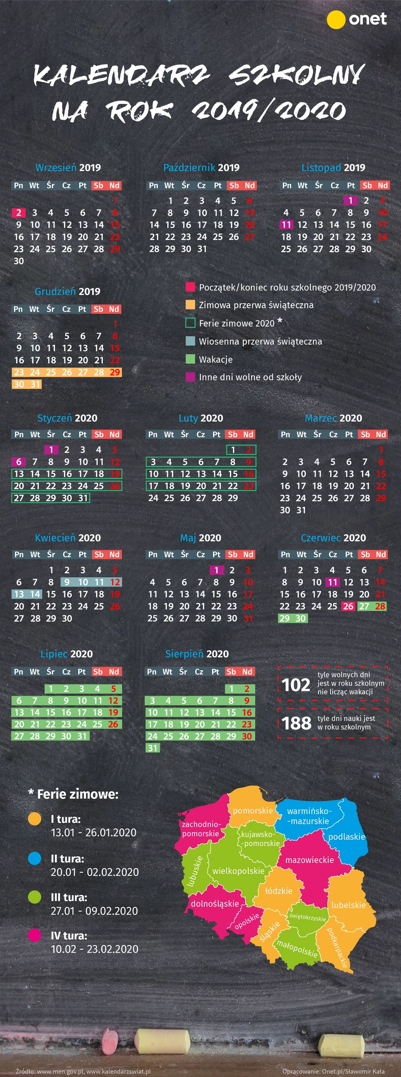 Kalendarz na nadchodzący rok szkolny