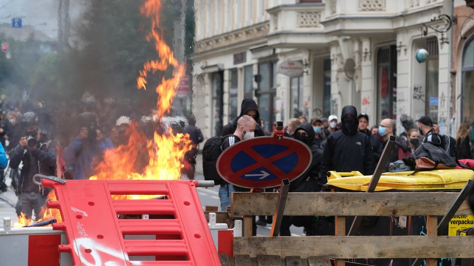 "Wszyscy jesteśmy LinX" demonstracja w Lipsku