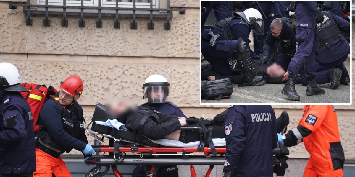 Ranny fotoreporter na proteście rolników. 