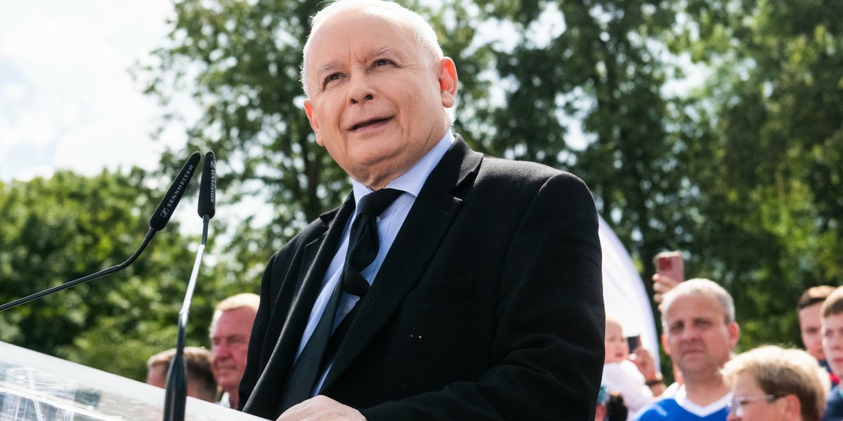 Jarosław Kaczyński na pikniku w Połajewie. 30 lipca 2023 r.