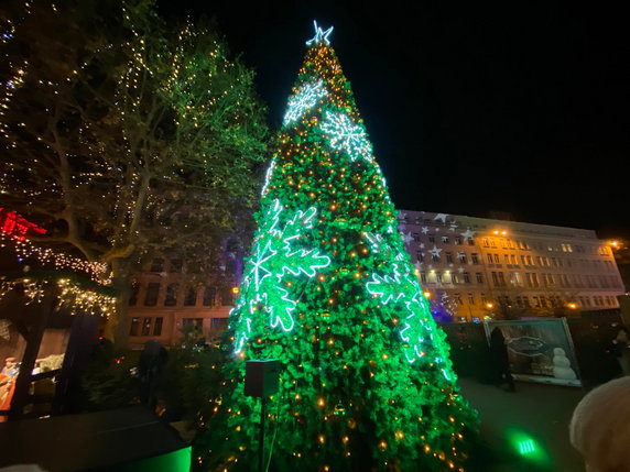 uroczyste rozświetlenie choinki na Placu Wolności w Poznaniu fot. Codzienny Poznań