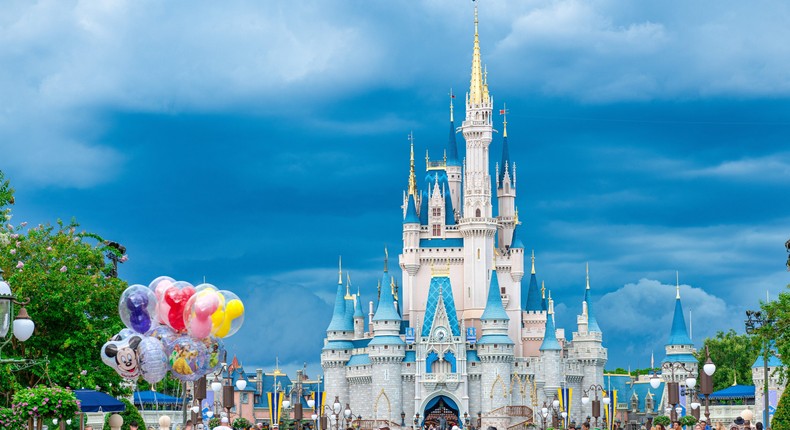 The Cinderella Castle at Walt Disney World, Florida
