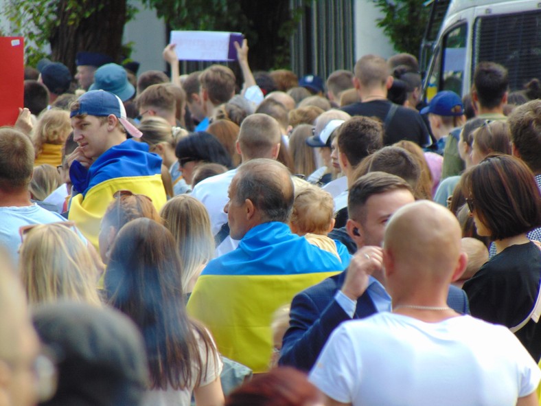 Protest pod ambasadą Rosji