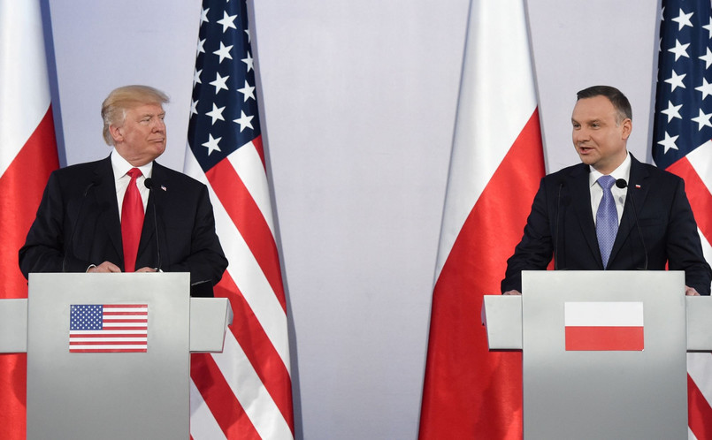 Donald Trump i Andrzej Duda na spotkaniu z mediami