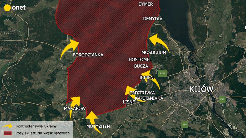 Sytuacja za zachód od Kijowa -29.03.2022