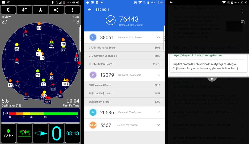 GPS, AnTuTu Benchmark, Privacy Shade