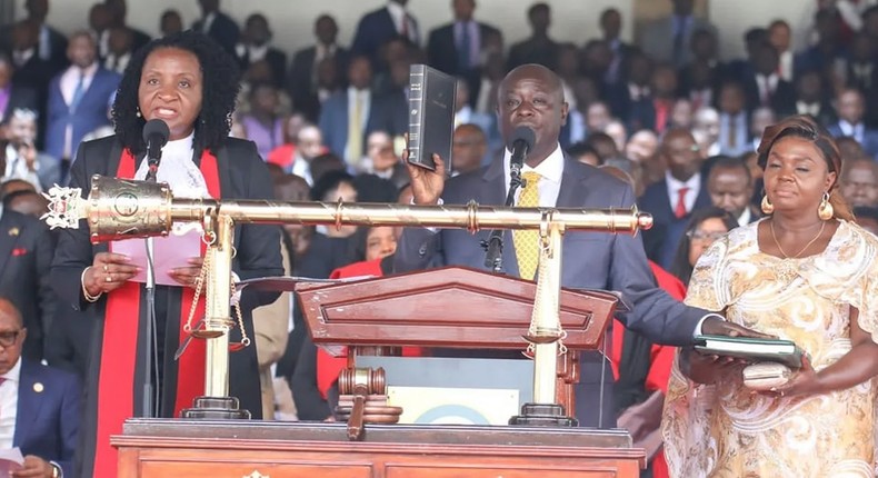 Rigathi Gachagua taking oath of office