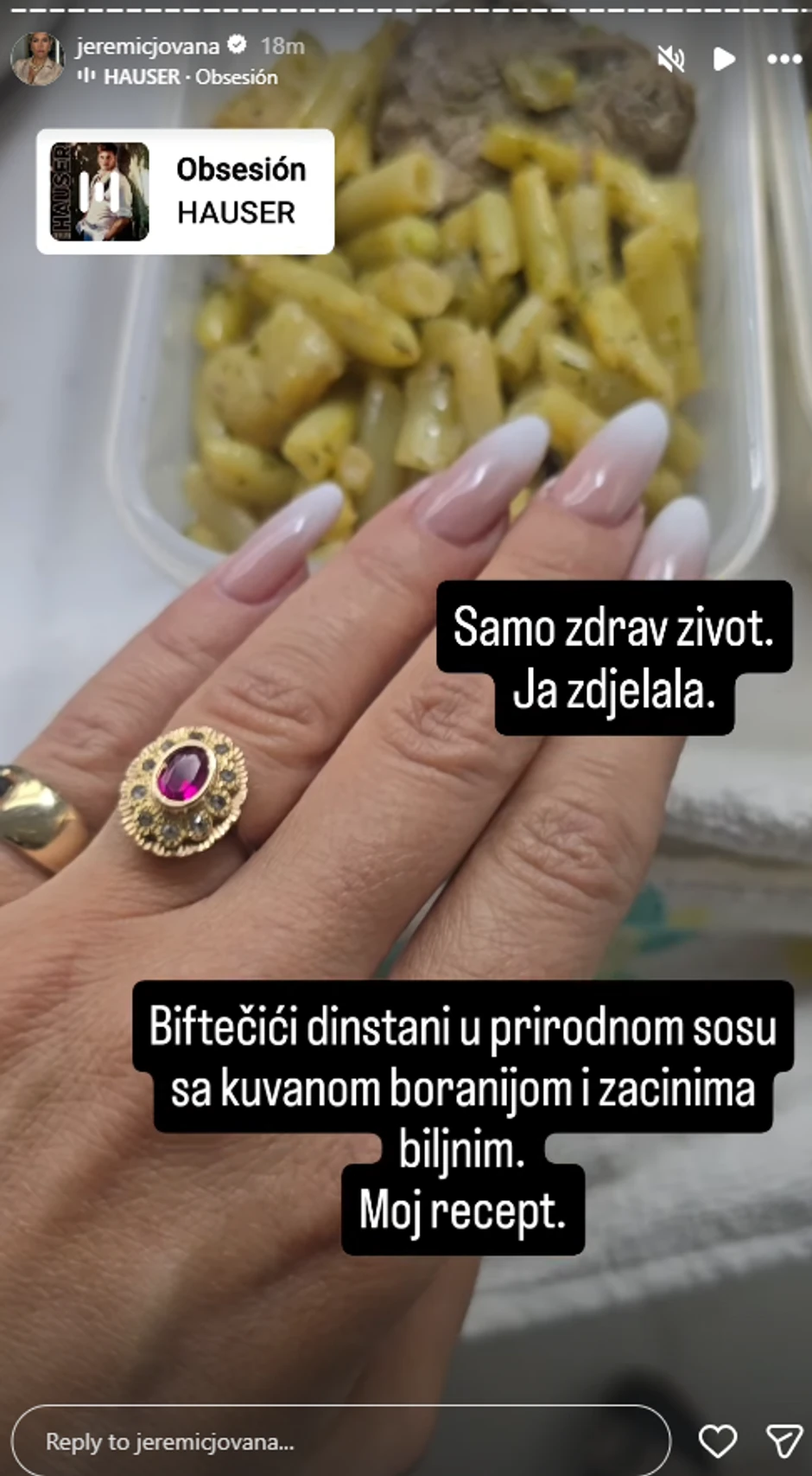 Jovana Jeremić pokazala kako se hrani