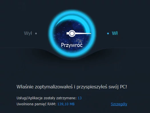 Dodatkowym atutem Advanced SystemCare jest możliwość włączenia specjalnego trybu zwiększonej wydajności.