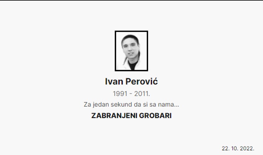 Čitulja objavljena 22. oktobra 2022,godine