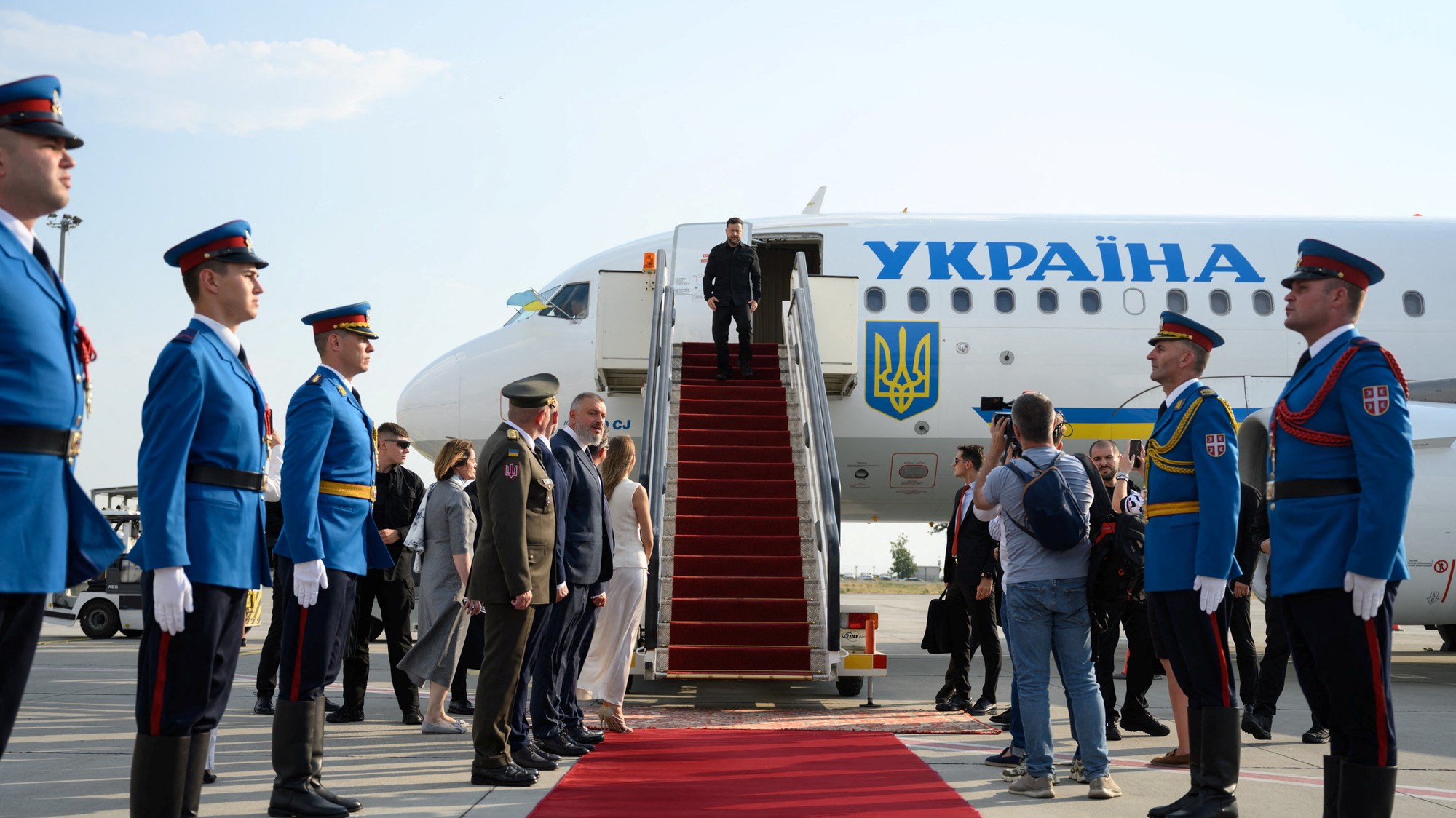 Ukrajinský prezident Zelenskyj pricestoval do Srbska, 7. augusta 2026.