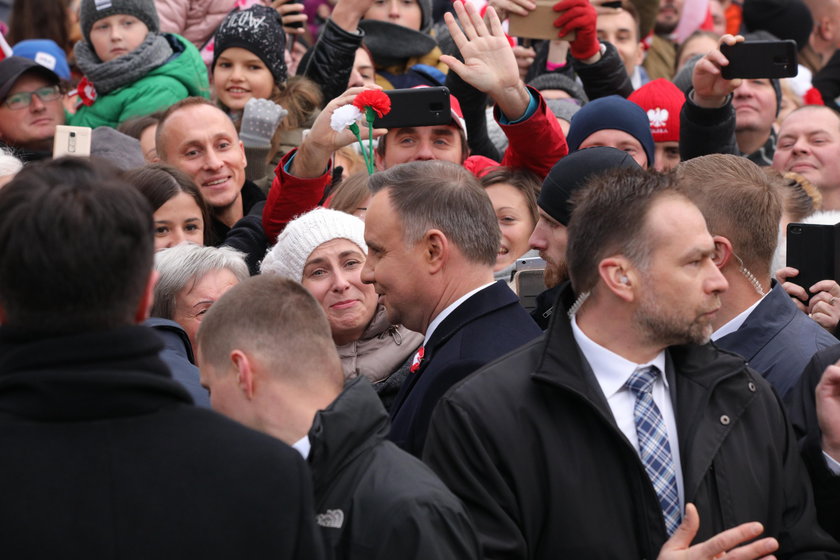 Andrzej Duda w czasie uroczystości z okazji święta Niepodległości