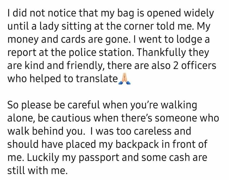 Kod sebe je imala nešto novca i pasoš