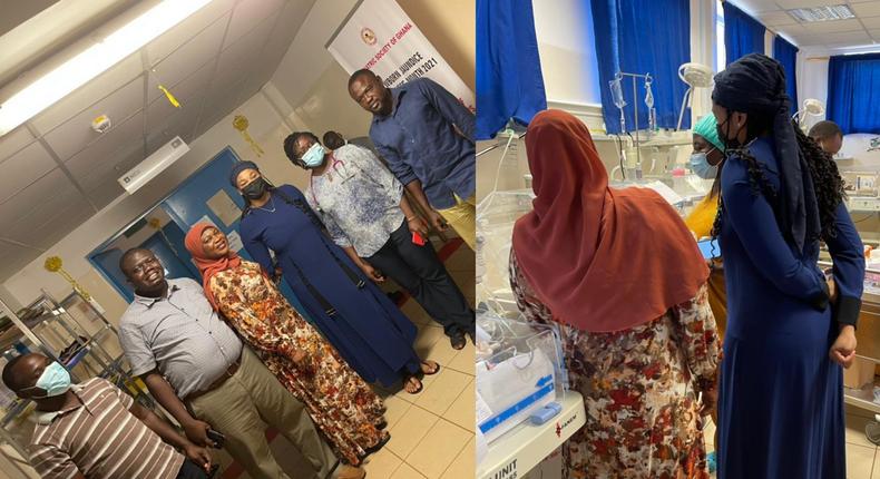 Habiba Sinare with Mama Mariam’s Foundation donates a fully Connected Polytank to Tamale Teaching Hospital