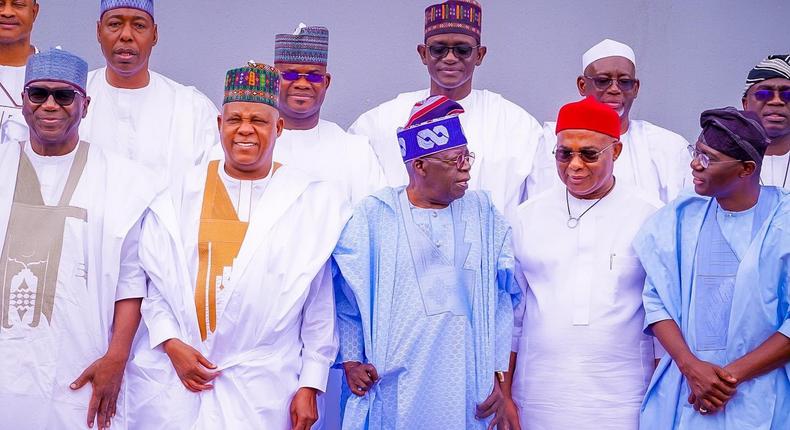 President Bola Tinubu, Vice President Kashim Shettima, pose with some governors [Presidency]