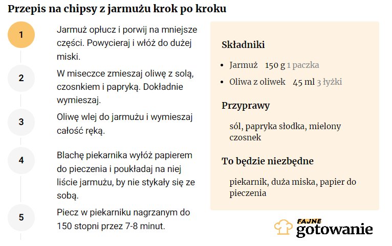 Przepis na chipsy z jarmużu