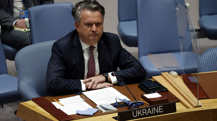 Szerhij Kiszlicja, Ukrajna ENSZ-nagykövete terrortámadásként jellemezte az ukrán civil célpontok elleni rakétatüzet/Fotó: MTI/EPA/Jason Szenes