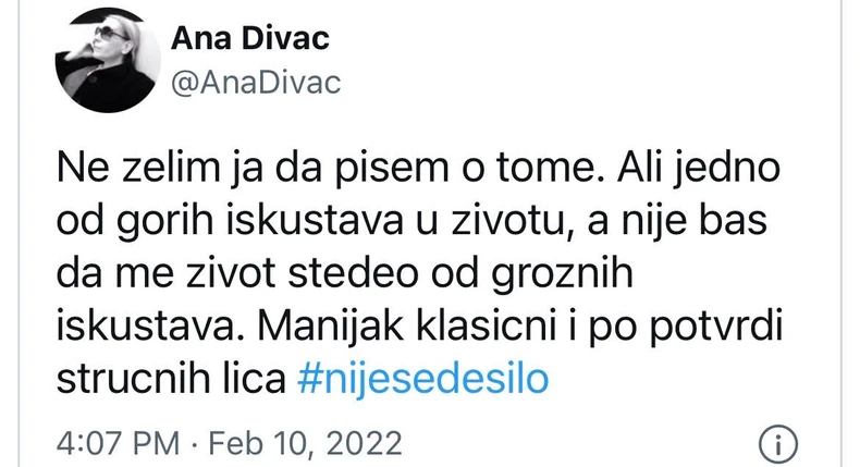 Ana Divac tviter