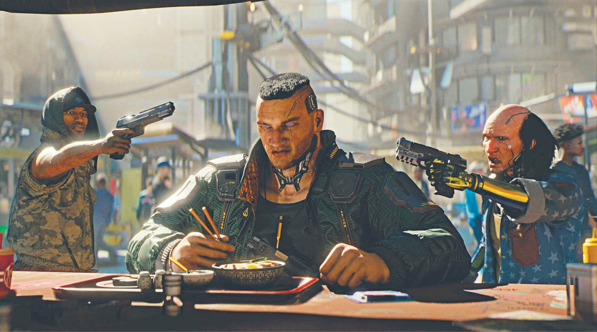 Kadr z przygotowywanej przez studio CD Projekt RED gry "Cyberpunk 2077”