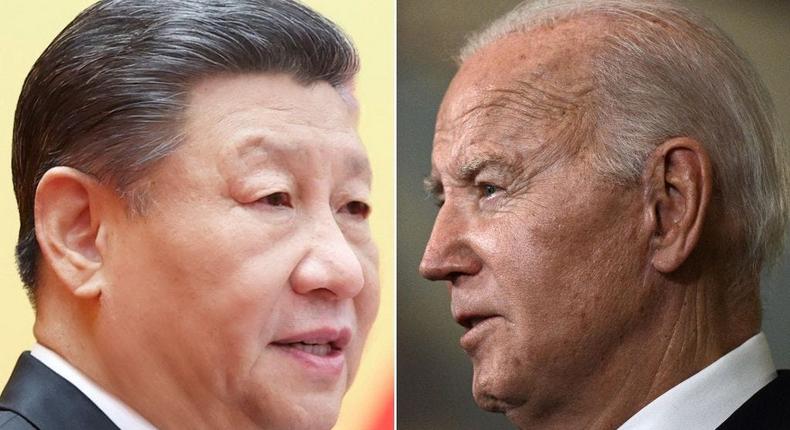 Chinese leader Xi Jinping (left) and President Joe Biden (right).Ju Peng/Xinhua via Getty Images; Brendan Smialowski/AFP via Getty Images