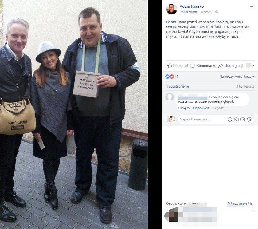 Beata Tadla, Jarosław Kret i Adam Kraśko