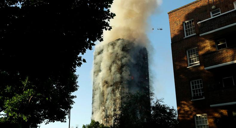 The building was engulfed in smoke on Wednesday morning.