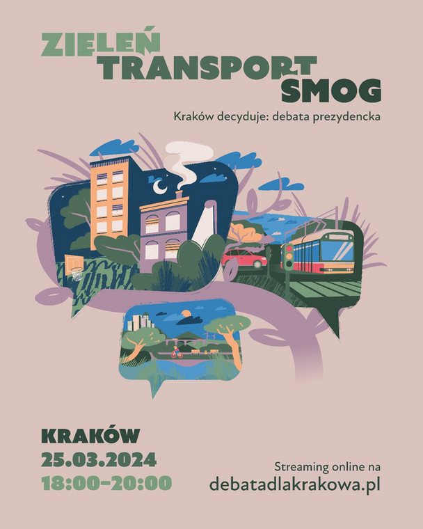 25 marca kandydaci na prezydenta Krakowa zmierzą się w debacie o smogu, zieleni i transporcie