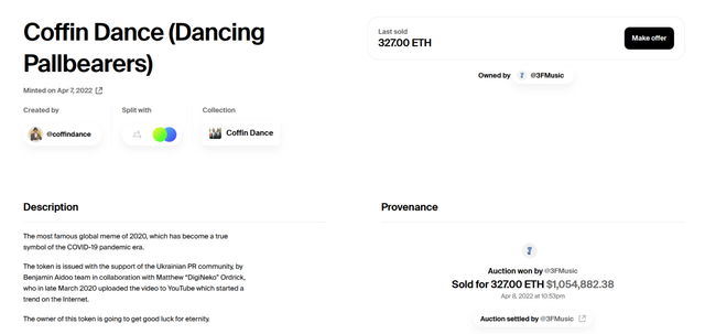 Dada Awu pallbearers meme sells for over $1m as an NFT token auction