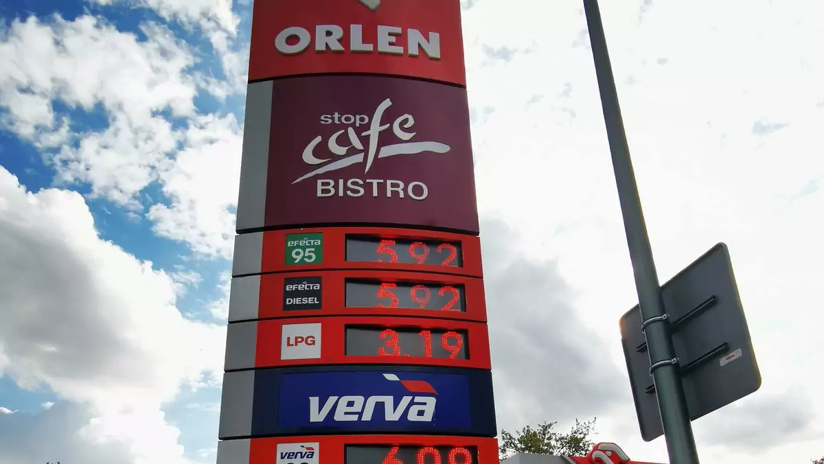 Cena paliwa na stacji Orlen w Warszawie, 14 października 2021