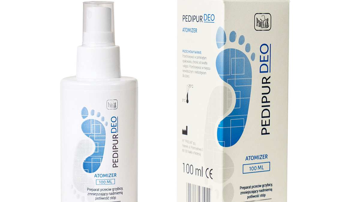 PedipurDeo to preparat przeciw grzybicy stóp i paznokci, zmniejszający nadmierną potliwość stóp o natychmiastowym działaniu i długotrwałej skuteczności.