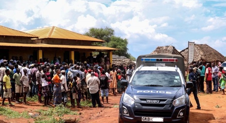 File image of a Kenya Police vehicle A secondary school teacher was arrested in Kisii after he was busted with a form three student locked up in his house