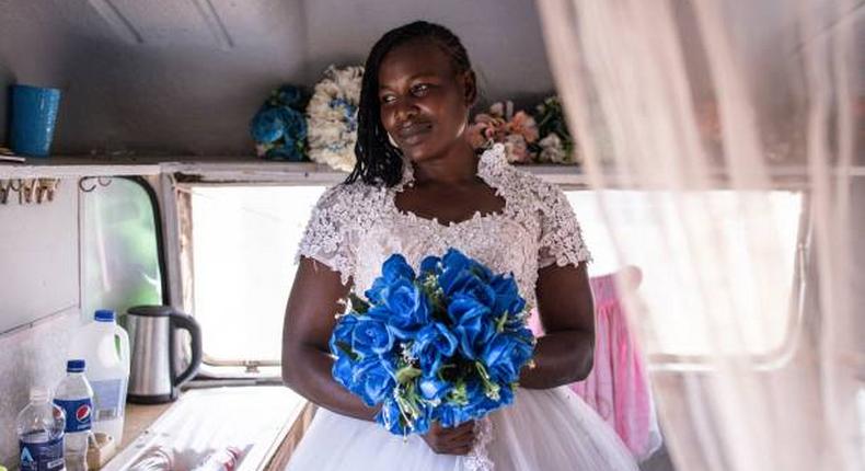 A bride during her wedding