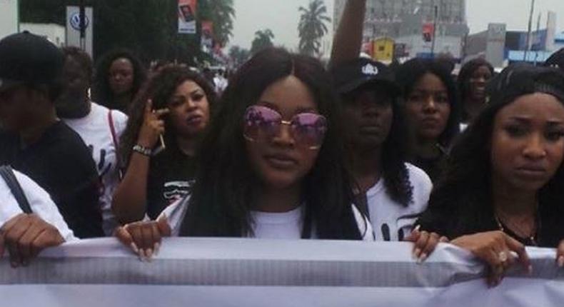 Tonto Dikeh, Mercy Aigbe lead walk against domestic violence