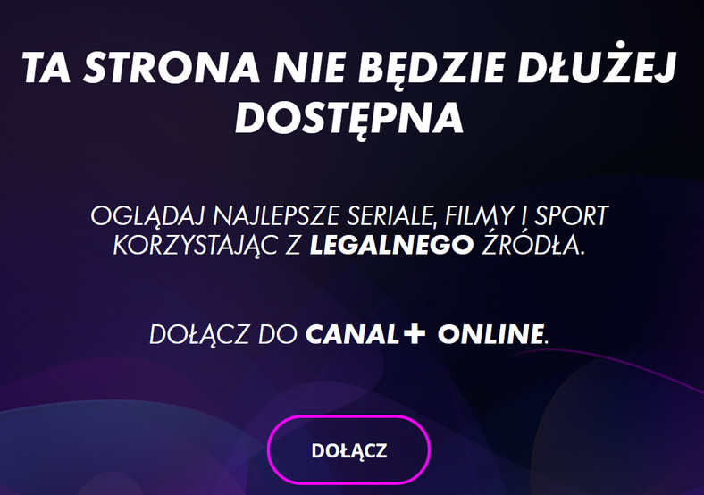 Taki ekran wyświetla się po wejściu na stronę dawnego forum DrakW