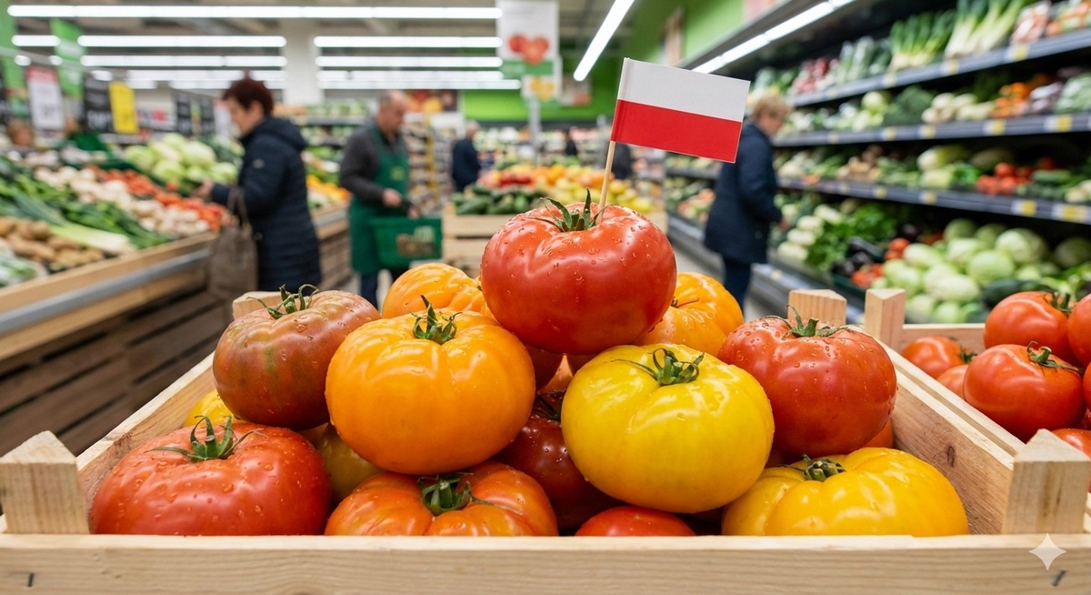 Pomidory z polską flagą